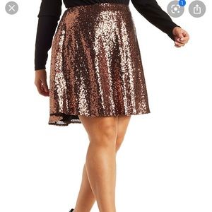 Charlotte Russe brown sequin skirt. 3x